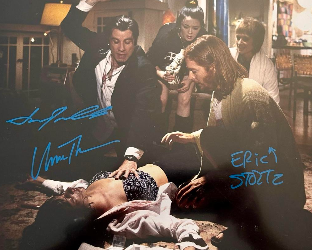 John Travolta, Eric Stoltz,Uma Thurman Signed 11x14 Photo (Pulp Ficton) - Everest/Beckett COA